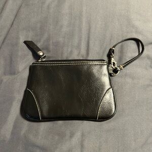 Black Clutch with Silver Hardware